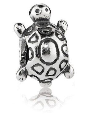 PANDORA Turtle Charm Authentic Sterling Silver Animal Marine Life Water Beach